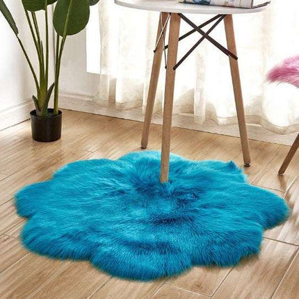 Artificial Woolen Carpet Rug Floral Shape Sheepskin Hairy Carpet Faux Mat Seat Pad Fur Warm Tapetes Floor Mat Soft Area Rug Button Full Cup Plus Size Bra Without Wi Royalessencelux