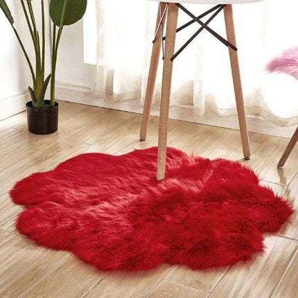 Artificial Woolen Carpet Rug Floral Shape Sheepskin Hairy Carpet Faux Mat Seat Pad Fur Warm Tapetes Floor Mat Soft Area Rug Button Full Cup Plus Size Bra Without Wi Royalessencelux