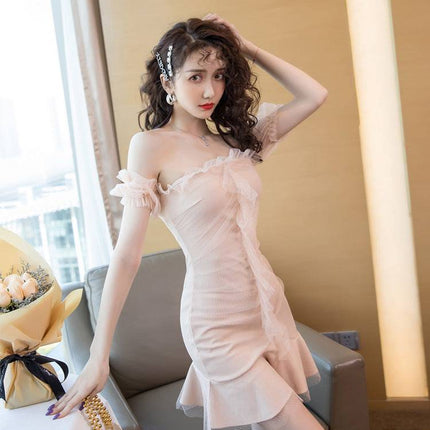 One-Shoulder Sexy Fishtail Dress - Royalessencelux