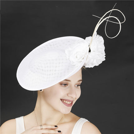 Headdress Bride Beige Top Hat Imitation Linen Headband Hairpin Dual-use - Royalessencelux