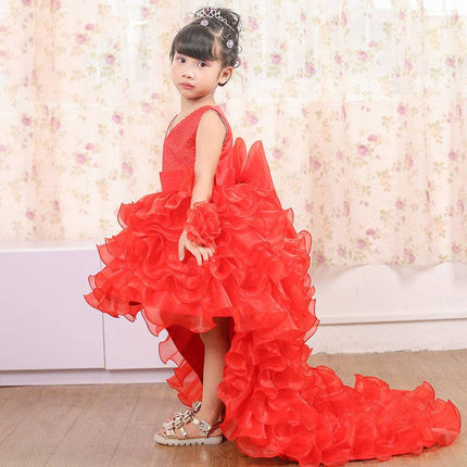 Trailing dress flower girl tuxedo small dress - Royalessencelux