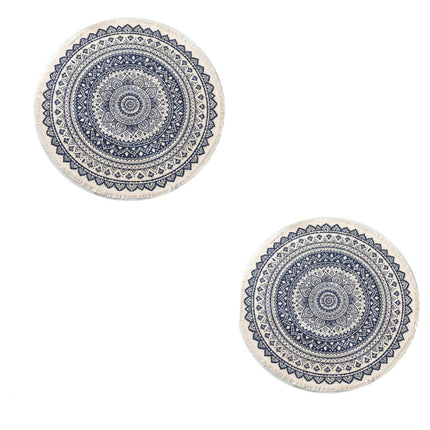 Ethnic style round carpet floor mat - Royalessencelux