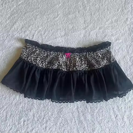 Leopard Print Sexy Hot Girl Skirt Low Waist Fashion Casual - Royalessencelux