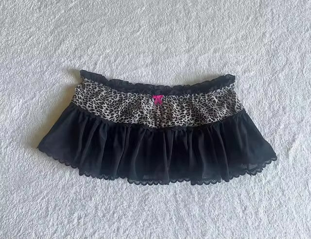 Leopard Print Sexy Hot Girl Skirt Low Waist Fashion Casual - Royalessencelux