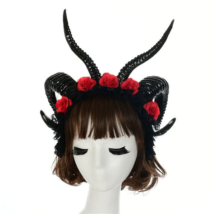 Simulation Horn Lace Dark Witch Horn Witch Cos Horn Headband - Royalessencelux