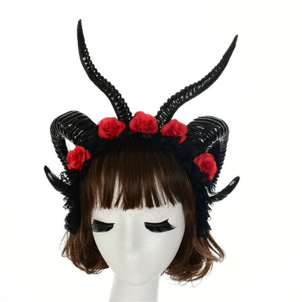 Simulation Horn Lace Dark Witch Horn Witch Cos Horn Headband - Royalessencelux