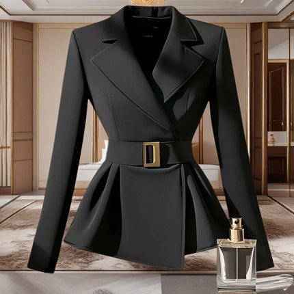 Black Suit Slim-fit Jacket Elegant Socialite Design Sense - Royalessencelux