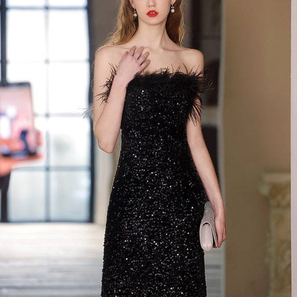 Off-shoulder Banquet Evening Dress Woman - Royalessencelux