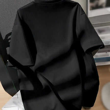 Splicing Bear And Letter Printed Casual T-shirt, Round Neck Loose Top With Dropped Shoulders, Suitable For Spring And Summer - Royalessencelux