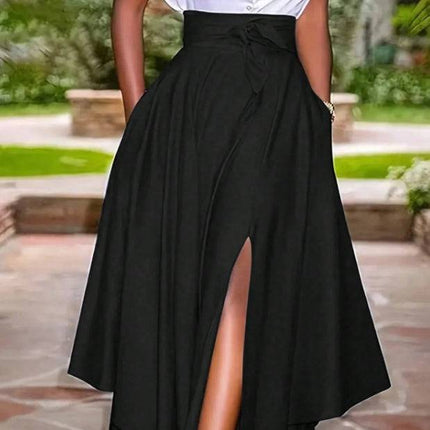Women's Solid Color Simple Daily Slit Skirt - Royalessencelux