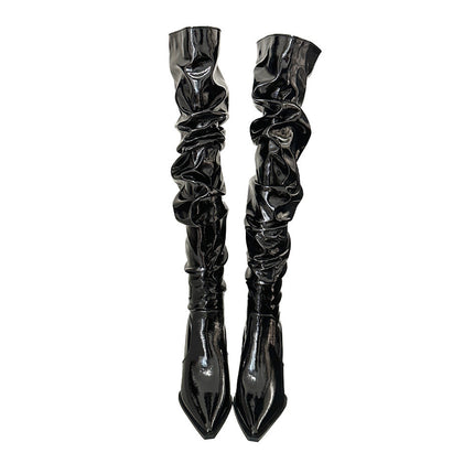 Autumn Stiletto Heel Pile Style High Heel Over The Knee Boots - Royalessencelux