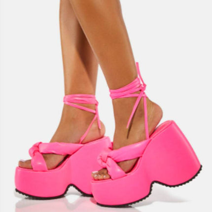 Platform Wedge High Heel Platform Strap Sandals - Royalessencelux