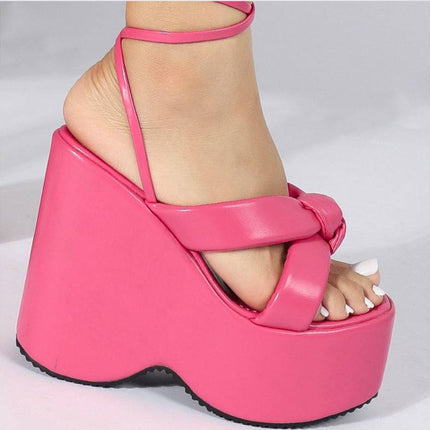 Platform Wedge High Heel Platform Strap Sandals - Royalessencelux