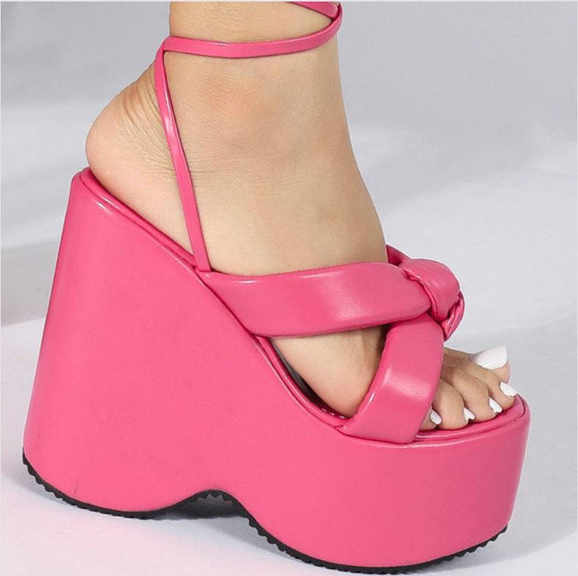 Platform Wedge High Heel Platform Strap Sandals - Royalessencelux