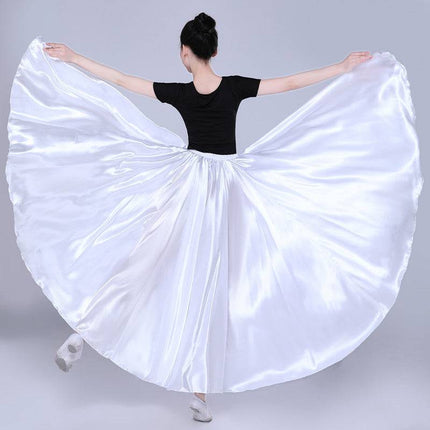 Simple Solid Color Performance Skirt With Large Swing - Royalessencelux