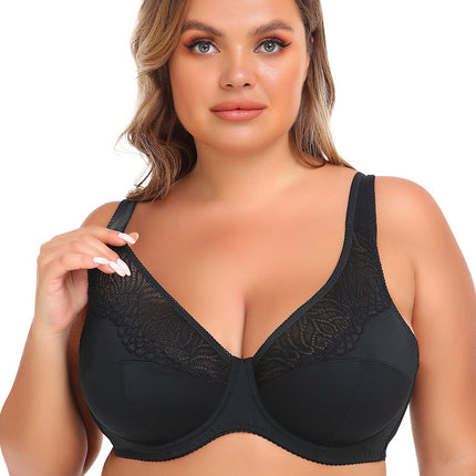 Lace Steel Ring Plus Size Women's Bra - Royalessencelux