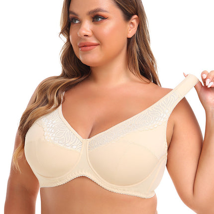 Lace Steel Ring Plus Size Women's Bra - Royalessencelux