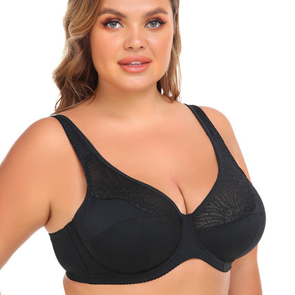 Lace Steel Ring Plus Size Women's Bra - Royalessencelux