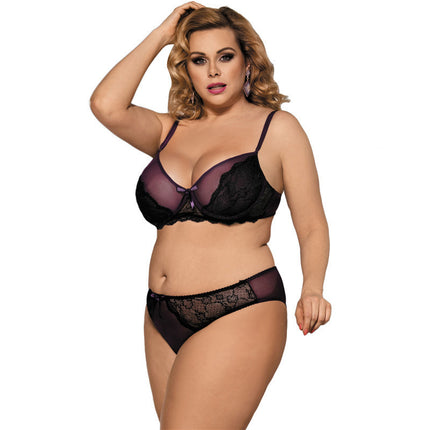Sexy Lingerie Plus Size Ladies Sexy Lace Pajamas Three-point Suit - Royalessencelux