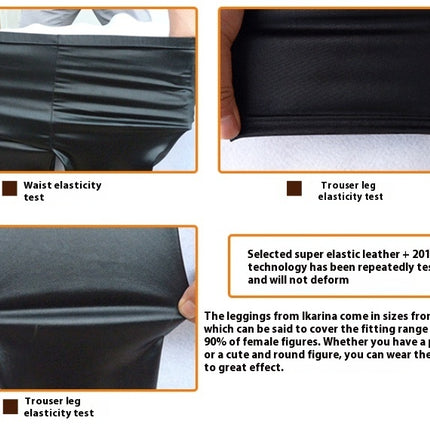 Women's Matte Feet Elastic Ankle-length Pants Plus Size - Royalessencelux