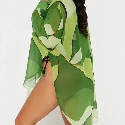 Women's Printed Bikini Blouse Beach Vacation - Royalessencelux