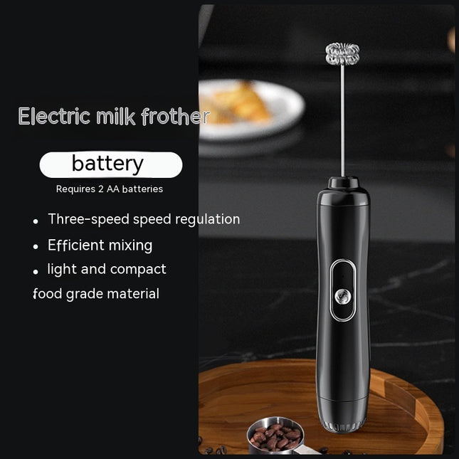 Milk Frother Egg Beater Coffee Frother Household Electric Milk Stirring Battery Handheld Blender - Royalessencelux