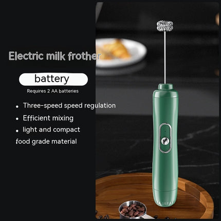 Milk Frother Egg Beater Coffee Frother Household Electric Milk Stirring Battery Handheld Blender - Royalessencelux