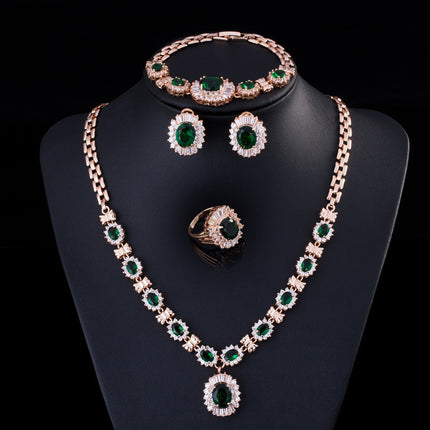 Big Brand Retro Zircon Necklace Set Chain Women - Royalessencelux