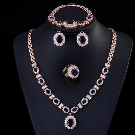 Big Brand Retro Zircon Necklace Set Chain Women - Royalessencelux