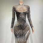 Black white tassel / L