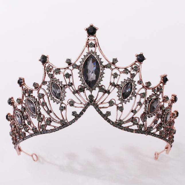 Classic Vintage Bridal Tiara Black Baroque - Royalessencelux