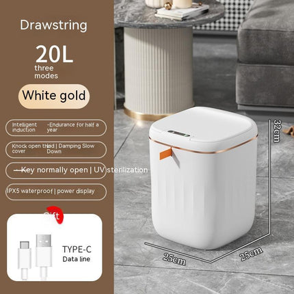 Smart Trash Can With Lid For Bedroom And Living Room Kitchen Storage Box Trash Can Induction Small Car Box Automatic Smart Dustbin Smart Trash Bin - Royalessencelux