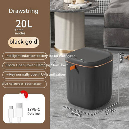 Smart Trash Can With Lid For Bedroom And Living Room Kitchen Storage Box Trash Can Induction Small Car Box Automatic Smart Dustbin Smart Trash Bin - Royalessencelux
