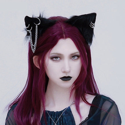 Gothic Handmade Animal Ears Cat Ear Hairpin Headdress - Royalessencelux