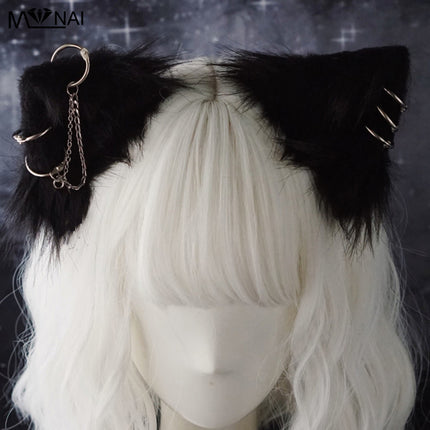 Gothic Handmade Animal Ears Cat Ear Hairpin Headdress - Royalessencelux