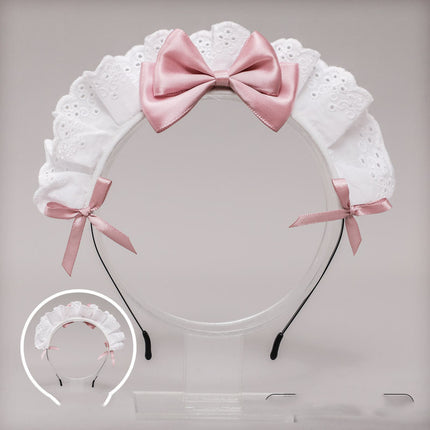 Japanese Lolita Headdress Lolita Hair Accessories Two-dimensional Lace Bow Maid Headband  Anime Decor - Royalessencelux