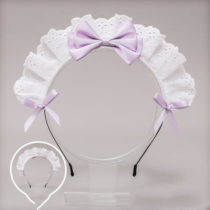 Japanese Lolita Headdress Lolita Hair Accessories Two-dimensional Lace Bow Maid Headband  Anime Decor - Royalessencelux
