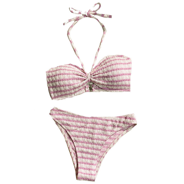 Bikini Split Striped Printed Swimsuit For Women - Royalessencelux