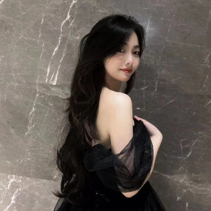 Black Evening Dress Light Luxury Minority French Style Pettiskirt - Royalessencelux