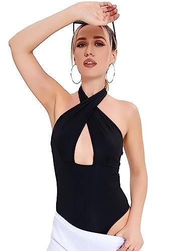 Hollow Back Halter Solid Color Jumpsuit Women - Royalessencelux
