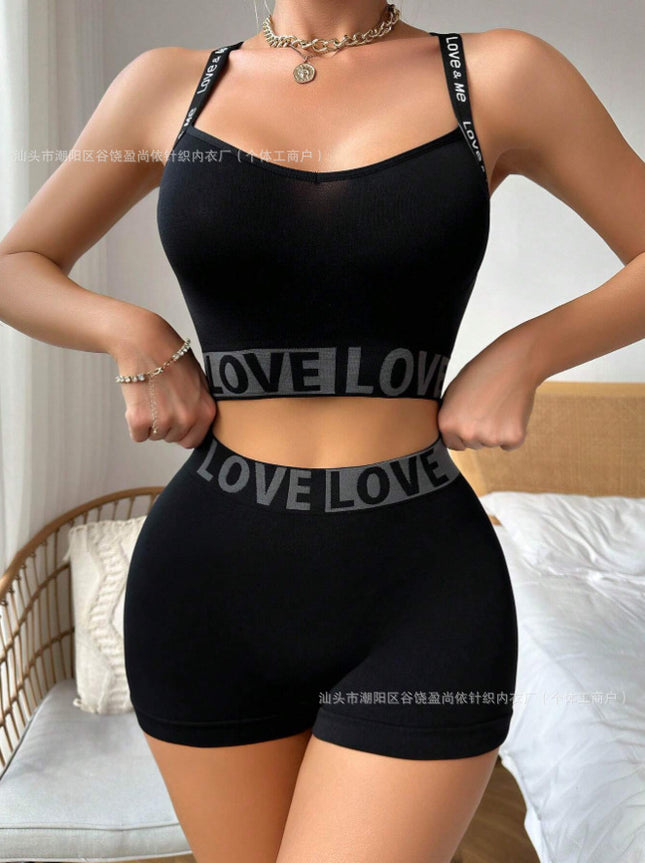 LOVE Letter Waist Head Camisole Women's Boyshorts - Royalessencelux