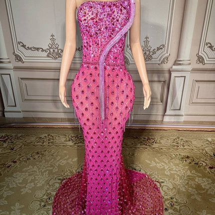 No Back Traceless Sexy Elegant Fishtail Gown - Royalessencelux