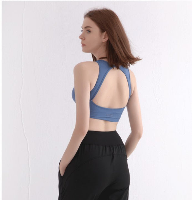 Nude Sports Underwear Women Running Halter Yoga Wear Vest Net Celebrity Anchor Fitness - Royalessencelux