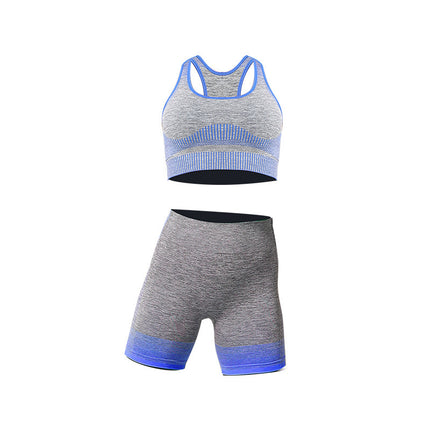 Seamless Yoga Wear Sports Suit Women Fitness Vest Bra Hip Lifting Tight Yoga Shorts - Royalessencelux