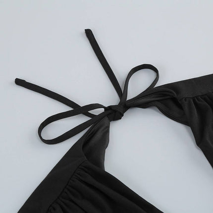 Sexy V-neck Backless Long Sleeves Skirt Waist Decorative Flower Split Fishtail Gown Dress Long - Royalessencelux