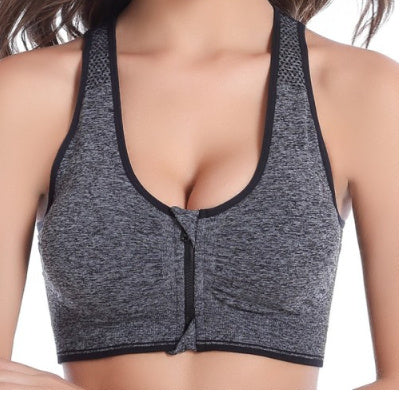 Sexy Women Front Zipper Sports Bra Fitness Wear - Royalessencelux
