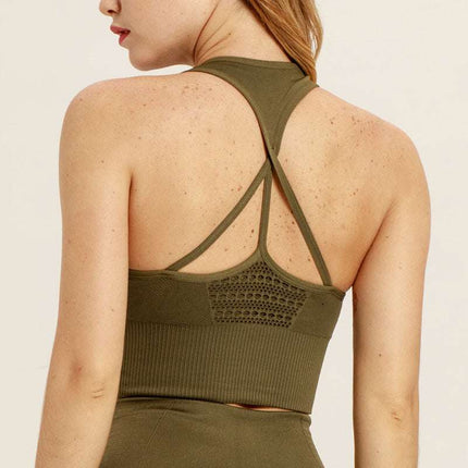 Shockproof Sports Bra Tight-fitting Fitness Exercise Seamless Yoga Wear Women Button Full Cup Plus Size Bra Without Wi Royalessencelux