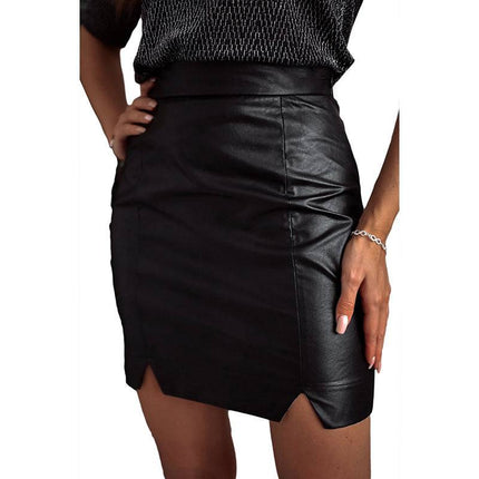 Solid Color High Waist Slim Fit Women's Slit Skirt - Royalessencelux