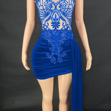 Summer Luxury Evening Dress Female Singer Stage Costume Senior Dress Side Trailing Skirt - Royalessencelux