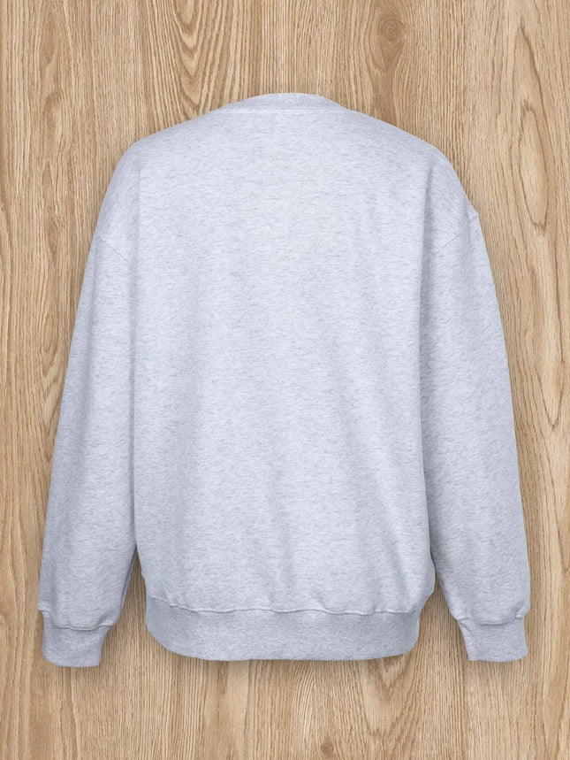 Women Basic Casual Pullover Spring Autumn Long Sleeve Christmas Ribbon Printed Round Neck - Royalessencelux